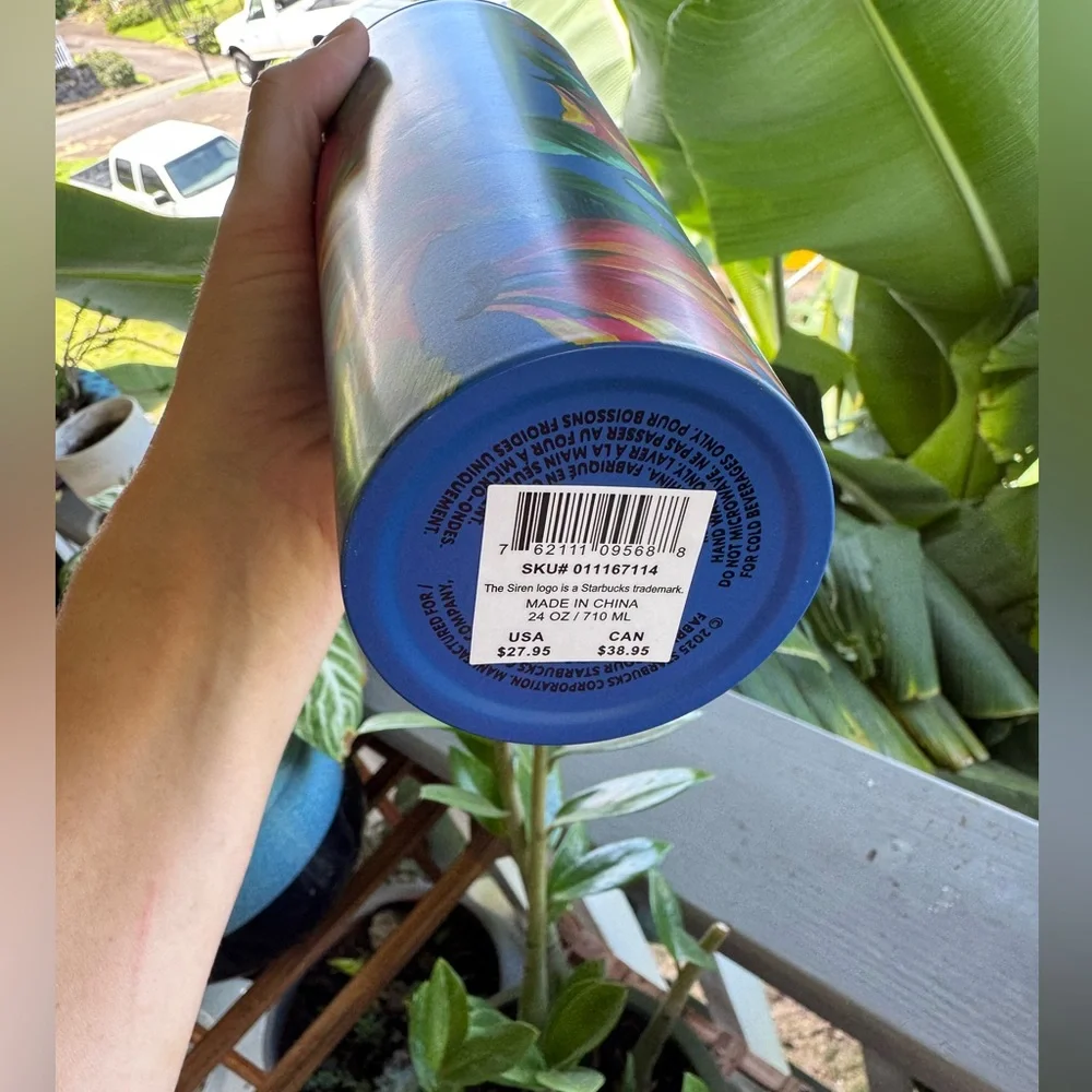 Limited Edition FARM Rio x Starbucks 24oz. Banana Mix Blue Cold Cup